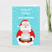 Carte Joyeux Joyeux 100e anniversaire Noël Père Noël (Devant)