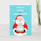 Carte Joyeux Joyeux 16e anniversaire Noël Père Noël (Devant)