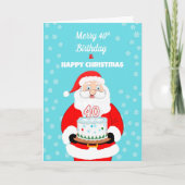 Carte Joyeux Joyeux 40e anniversaire Noël Père Noël (Devant)