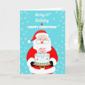 Carte Joyeux Joyeux 65e anniversaire Noël Père Noël (Devant)