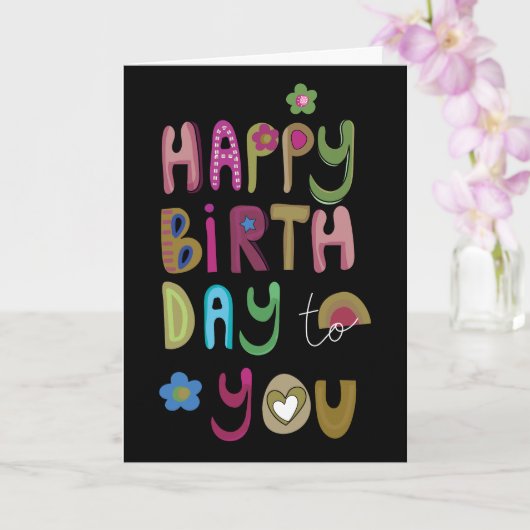 Carte Joyeux joyeux anniversaire pour vous (Orchidée)