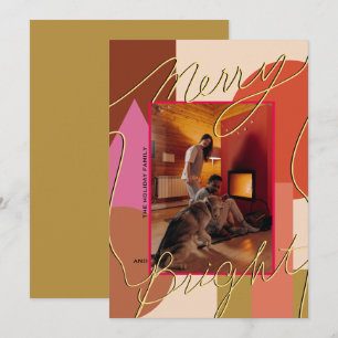 Carte Joyeux Joyeux Joyeux Joyeux Votre Photo Géométriqu