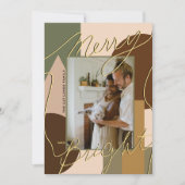 Carte Joyeux Joyeux Joyeux Tons Terre Photo Geo (Devant)