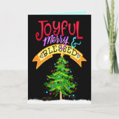 Carte Joyeux Joyeux Noël Moderne Inspirant (Devant)