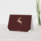 Carte Joyeux Joyeux Noël Or Noir & Rouge Plaid (Dos)