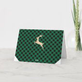 Carte Joyeux Joyeux Noël Or Noir & Vert Plaid (Dos)