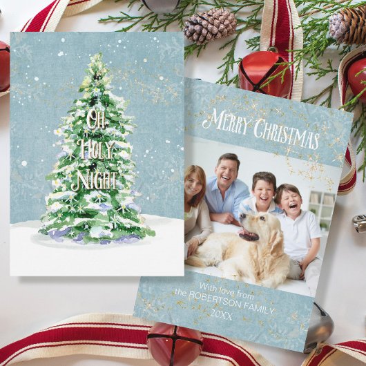 Carte Joyeux Joyeux Noël Simple Arbre Famille