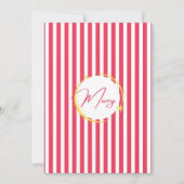 Carte Joyeux Joyeux Rouge et Blanc rayé (Devant)