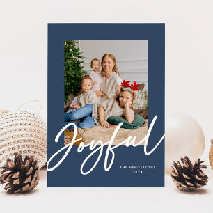 Carte Joyeux Joyeux Script Photo Holiday