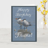 Carte Joyeux Jumeaux d'anniversaire ! (Fleur jaune)