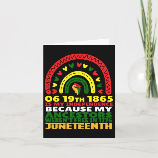 Carte Joyeux Juneteenth est mon jour de l'indépendance B (Devant)