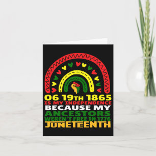 Carte Joyeux Juneteenth est mon jour de l'indépendance B