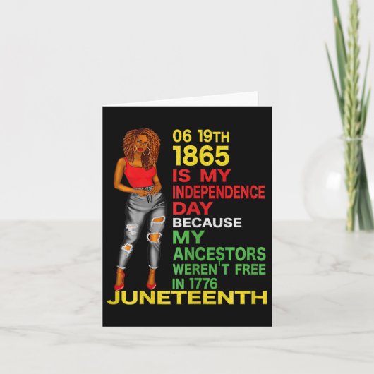 Carte Joyeux Juneteenth est mon jour de l'indépendance N (Devant)