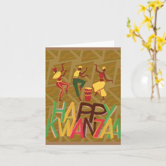 Carte Joyeux Kwanzaa Blank (Fleur jaune)