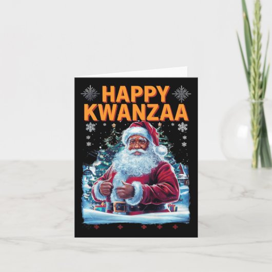 Carte Joyeux Kwanzaa Joyeux Noël Africain Américain Hoi (Devant)