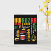 Carte Joyeux Kwanzaa Kinara Sept bougies Drum Africain I (Fleur jaune)