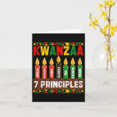 Carte Joyeux Kwanzaa Kinara Sept Principes Bougies Pan  (Fleur jaune)