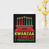 Carte Joyeux Kwanzaa Kinara Sept Principes Chandelles Pa (Fleur jaune)