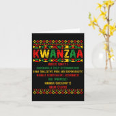 Carte Joyeux Kwanzaa Pyjama Kinara Principes Bougies Pan (Fleur jaune)