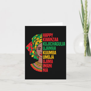 Carte Joyeux Kwanzaa Sept Principes Africains Foulard Tê