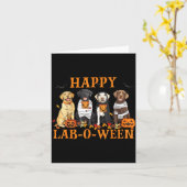 Carte Joyeux Lab-O-Ween Labrador Saison Halloween Chien (Fleur jaune)
