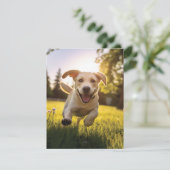 Carte Joyeux Labrador Puppy Running (Debout devant)