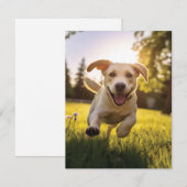 Carte Joyeux Labrador Puppy Running (Devant / Derrière)