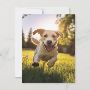 Carte Joyeux Labrador Puppy Running
