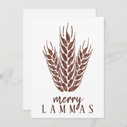 Carte Joyeux Lammas Automne Parties scintillant Blé Paga (Devant / Derrière)