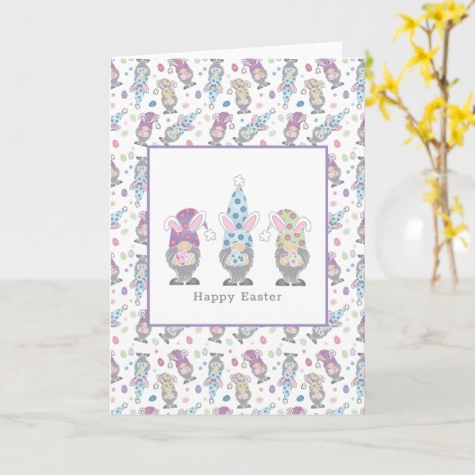 Carte Joyeux lapin de Pâques (Fleur jaune)