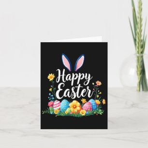 Carte Joyeux Lapin De Pâques Et Chasse Aux Oeufs Mignonn