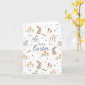 Carte Joyeux Lapin de Pâques Fleurs sauvages de jolies v (Fleur jaune)