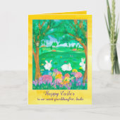 Carte Joyeux lapins de la petite-fille de Pâques Nom per (Devant)