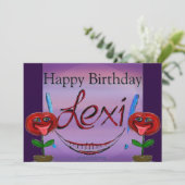 Carte Joyeux Lexi anniversaire ! Fleurs (Debout devant)