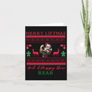 Carte Joyeux Liftmas Et Une Bonne Année Arrière Drôle De