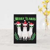 Carte Joyeux Llamas Drôle Noël Llama Vacances Animales (Fleur jaune)