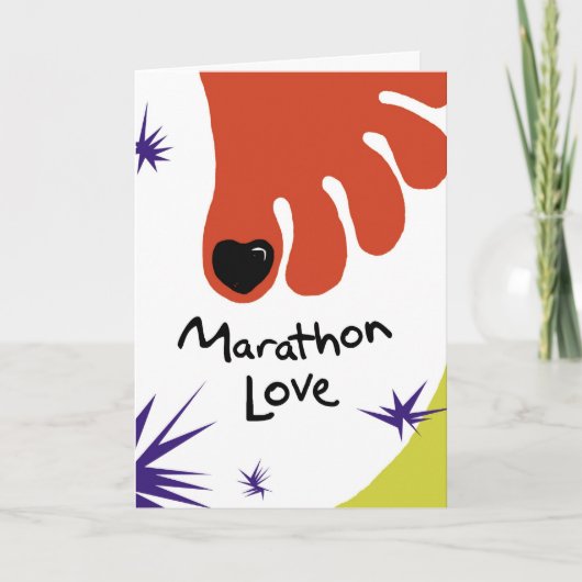 Carte Joyeux marathonien d'anniversaire - ongle noir (Devant)