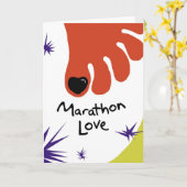 Carte Joyeux marathonien d'anniversaire - ongle noir (Fleur jaune)