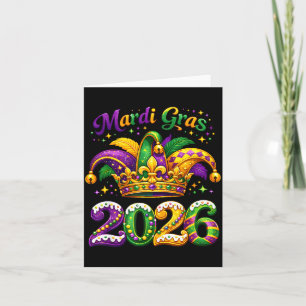 Carte Joyeux Mardi Gras 2026 Chapeau de Bouffon Nouvelle