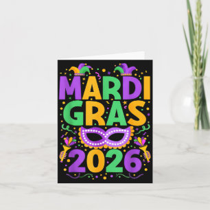 Carte Joyeux Mardi Gras 2026 Costume Nouvelle-Orléans As
