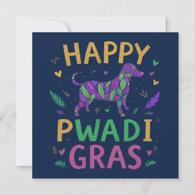 Carte Joyeux Mardi gras de la patte (Devant)
