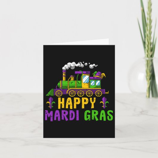 Carte Joyeux Mardi Gras Jester Train Carnival Parade Par (Devant)