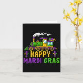 Carte Joyeux Mardi Gras Jester Train Carnival Parade Par (Fleur jaune)