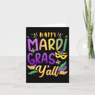 Carte Joyeux Mardi Gras Y'all Avec Masque Pour La Nouvel