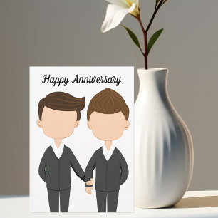 Carte Joyeux Mariage Anniversaire Hommes Gay Couple