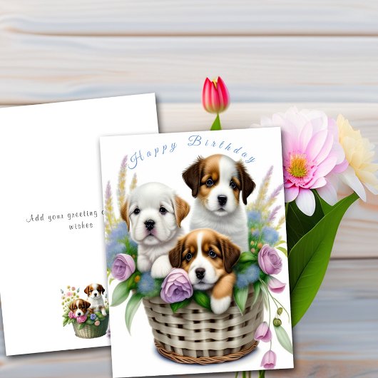 Carte Joyeux Marionnettes d'anniversaire mignonnes dans 