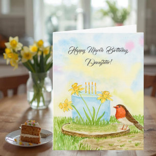 Carte Joyeux Mars Anniversaire Fille Jonquilles
