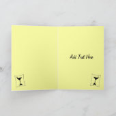 Carte Joyeux Martini Anniversaire En Jaune (Intérieur)