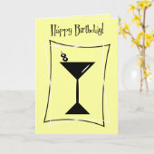 Carte Joyeux Martini Anniversaire En Jaune (Fleur jaune)