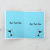 Carte Joyeux Martini d'anniversaire en bleu (Intérieur)
